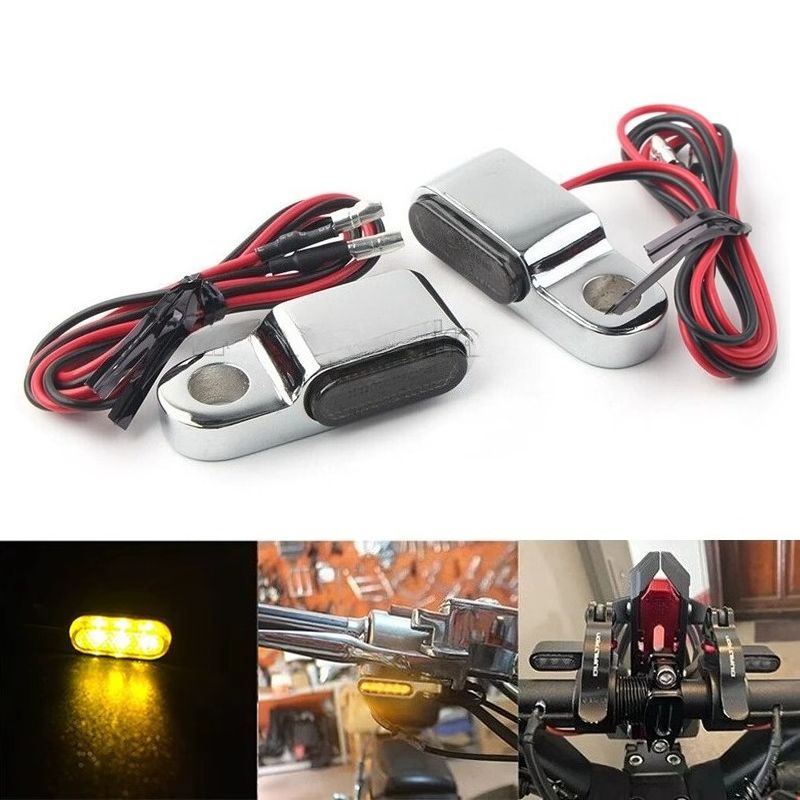 Motorrad MotoBike LED Mini Blinker Licht Für Harley Roller Street Bob Lenker Bar End Blinker Lampe Indikatoren Rücklicht_voghion.com