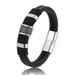 Men's & Women's Stainless Steel Leather Bracelet With Magnetic Closure - Handwoven Double Layer Punk Style Unisex Couple Wristband_voghion.com