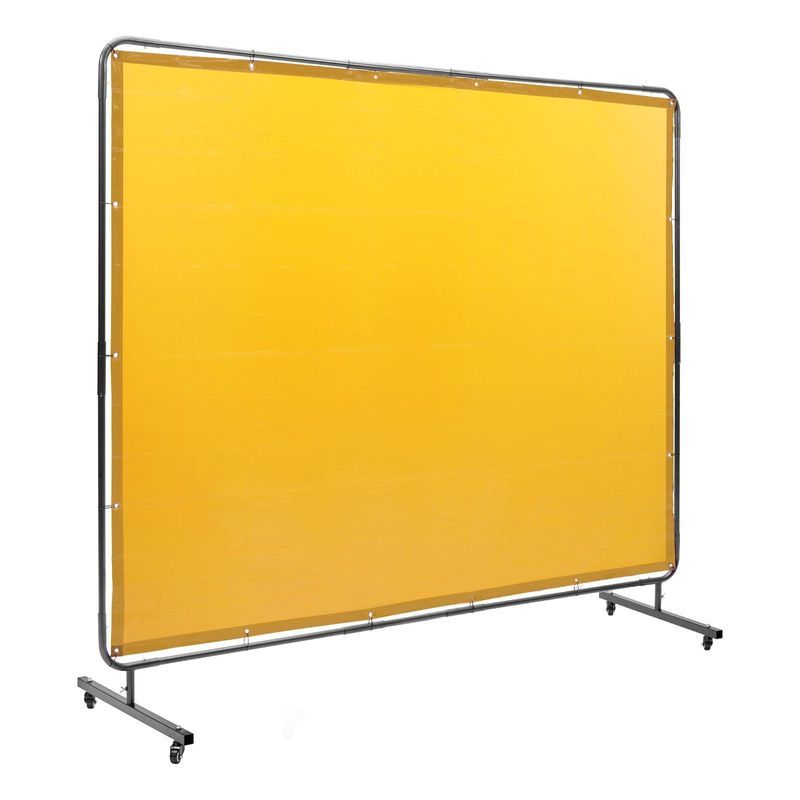 VEVOR Welding Screen With Frame, 6' X 8' Welding Curtain Screen, Flame-Resistant Vinyl Welding Protection Screen On 4 Swivel Wheel (2 Lockable), Moveable & Professional For Workshop/Industrial, Yellow_voghion.com