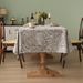 Linen-Cotton Tablecloth With Floral Pattern – Waterproof, Oil-Resistant & Heatproof Rectangular Table Cover For Dining & Coffee Tables_voghion.com