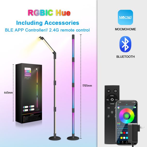 Rgb Corner Random Splicing Bluetooth Stehlampe Minimalistische Tischlampe Schlafzimmer Atmosphäre Lampe_voghion.com