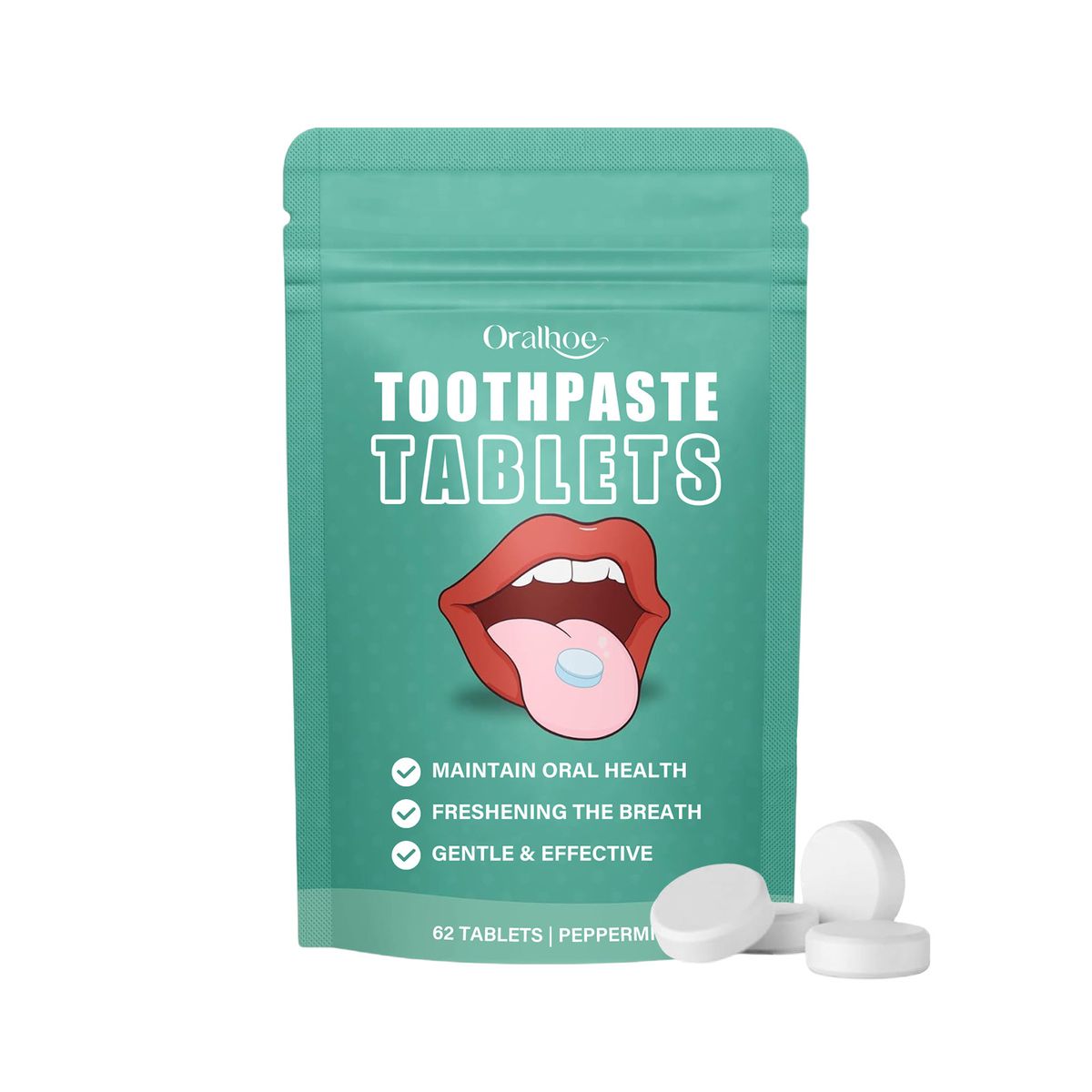 ORALHOE Tandpasta Tabletten Verfrissend Geur Zachte Reiniging Tandvlekken Beschermen Mond_voghion.com