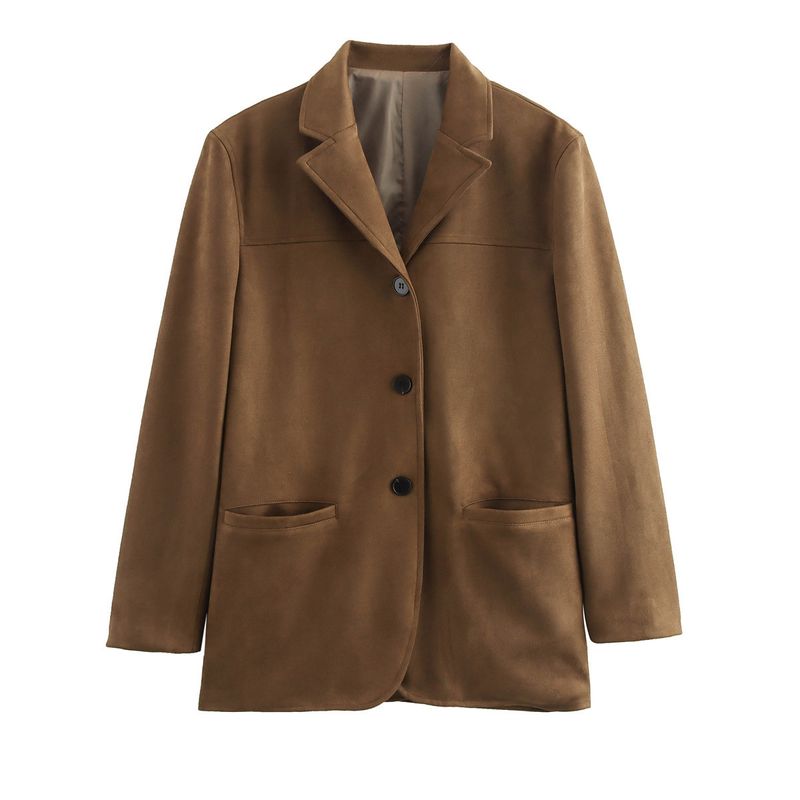 Damenbekleidung 2024 Herbst/Winter neue Street Fashion Wildleder Anzugjacke_voghion.com