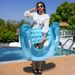 Transparent Glitter Inflatable Lounge Chair - Heavy-Duty PVC Floating Seat For Adults (Pool Lake & Beach Use Non-Slip Design)_voghion.com