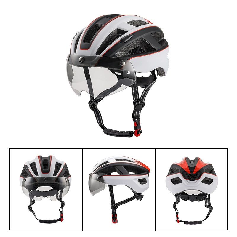 Magnetic Goggles Bicycle Helmet Breathable Adult Sports Road Mountain Bike Cycling Helmet_voghion.com