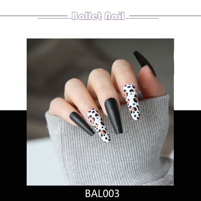 Langer Nagel Ballettnagel Nagelpatch Fertiger Nagelpatch Nagelpatch Nagelpatch Leopardenmuster Regenbogen_voghion.com