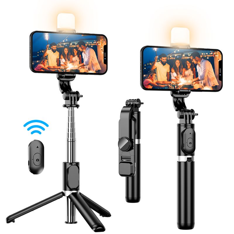 Tragbares 41-Zoll-Selfie-Stick-Mobilstativ mit kabelloser Fernbedienung, erweiterbares Stativ um 360 ° drehbar, komp_voghion.com