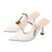 Fashionable New European And American Women's Shoes Pointed High Heels Closed Toe Slippers Flared Heels Single Strap_voghion.com