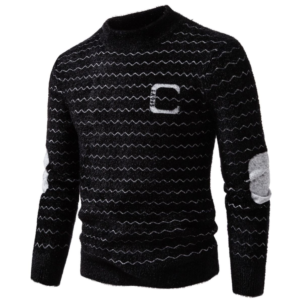 Herren-Strickpullover, schmale Passform, Pullover aus Nerz-Fleece, halbhoher Rollkragen, lange Ärmel, lässiges, warmes Winteroberteil für große und lange Körper (Schwarz, Weiß, Karamell)_voghion.com