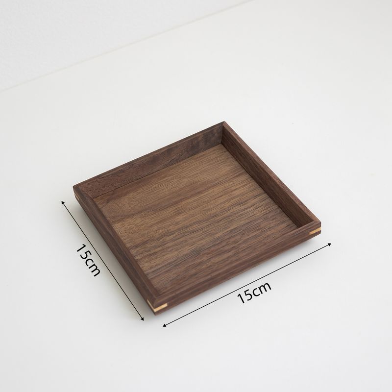 Walnut Wood Jewelry Display Tray - Vintage Necklace & Earring Organizer With Chinese Style - Photo Prop & Decorative Storage Tray​_voghion.com
