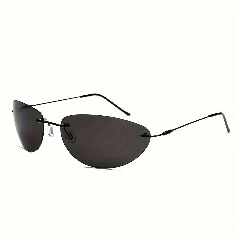 Modische und coole polarisierte, ultraleichte, rahmenlose Sonnenbrille für Herren zum Autofahren im Matrix Neo-Stil_voghion.com