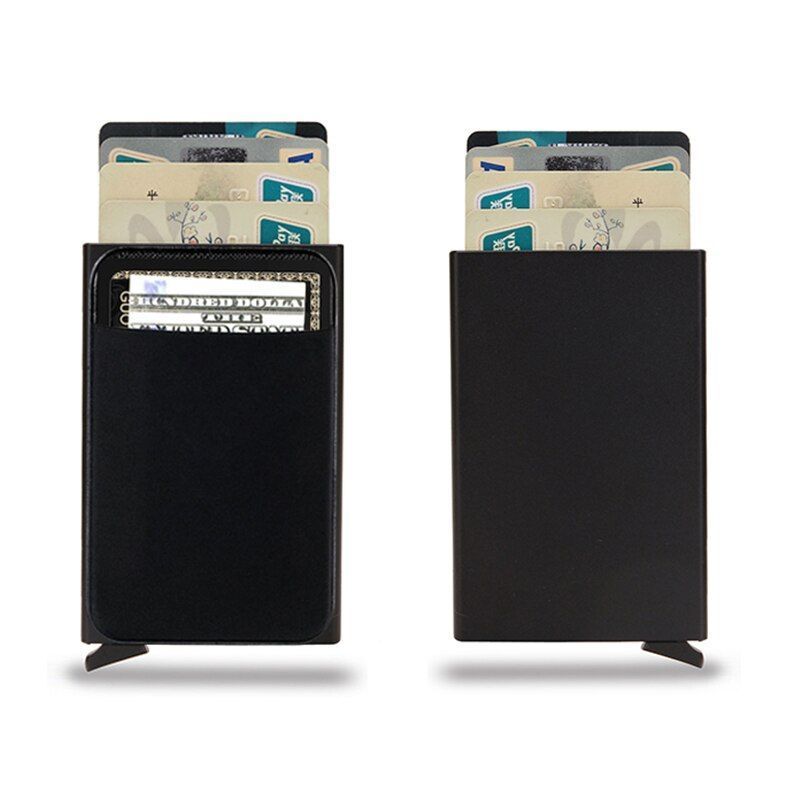 Rfid Smart Kreditkarte Halter Metall Slim Pop Up Minimalistischen Männer Brieftaschen Schwarz Männlichen Geldbörse Geld_voghion.com