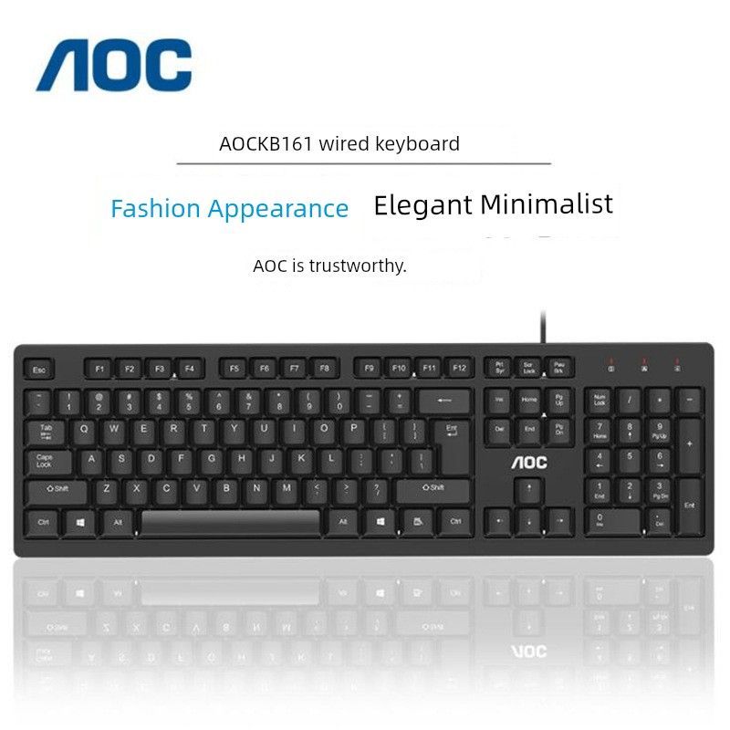AOC Km110 Kablet og jakkesæt til gamingkontor til stationær hjemmecomputer Bærbar Business Tastaturmus_voghion.com