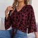 2025 Spring Summer New Casual Leopard Print Lace-up Chiffon Blouse Women's Fashion_voghion.com