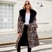 Women's Extra-Long Faux Fur Coat With Detachable Faux Fur Collar – Leopard Print Winter Elegant Overcoat_voghion.com