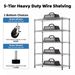 Steel Storage Shelving 5-Tier Utility Shelving Unit Steel Organizer Wire Rack With Wheels For Home,Kitchen,Office,Garage, 1750 LBS Capacity 17.7' D_voghion.com