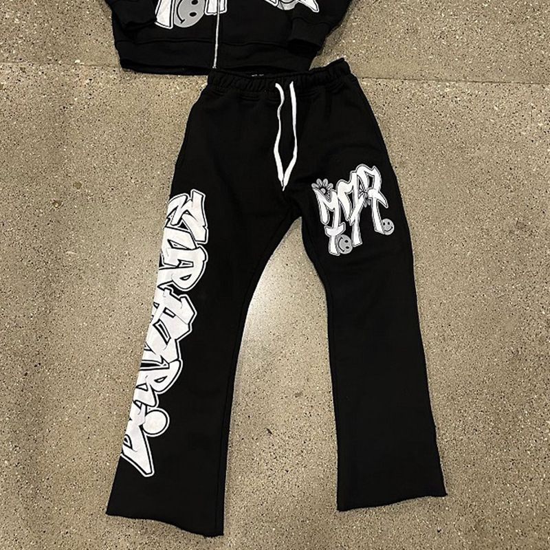Herrenbekleidung Herbst und Winter Neue trendige bedruckte Anzüge Hip Hop Street Style Casual Pullover Anzüge_voghion.com