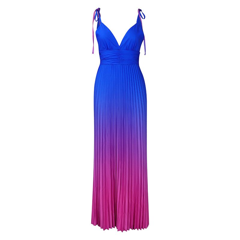 Damenkleeder Sling backless sexy Riemen Gradient Kleed_voghion.com