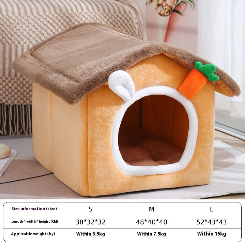 New Warm Carrot House Cat Villa Four Seasons Universal Dog Nest Pet Supplies_voghion.com