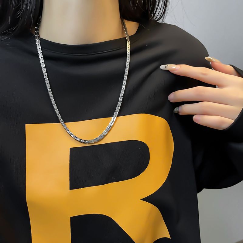 Hop Hip Titanium Steel Necklace For Men And Women Cool Internet Celebrity Personality Ins Street Style Disco Exaggerated_voghion.com