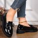New bean shoes single shoes women's loafers flow su a slip-on plus-size casual shoes_voghion.com