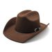 Cappello da cowboy tibetano in stile etnico, stile western per uomo e donna, Fedora di lana con parte superiore piatta alla moda_voghion.com