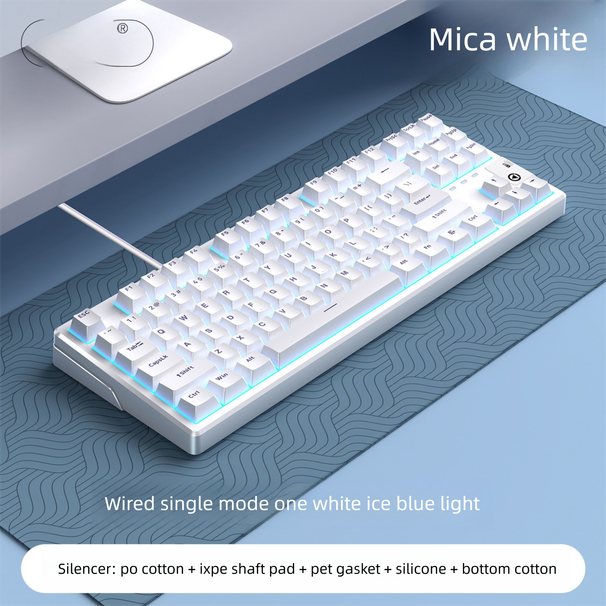 Yindiao Y87 Mechanical Keyboard RGB Custom Gasket Structure Full Key Hot-Swappable Wireless Tri-Mode Bluetooth Gaming_voghion.com