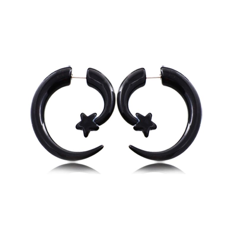 Orecchini a bottone in acrilico da uomo, accessori hip-hop alla moda, dritti_voghion.com