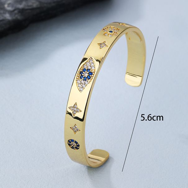 Új, kiváló minőségű luxus cirkon kristály ötvözet karkötő karkötő csillag kivert ördögszem női karkötő_voghion.com