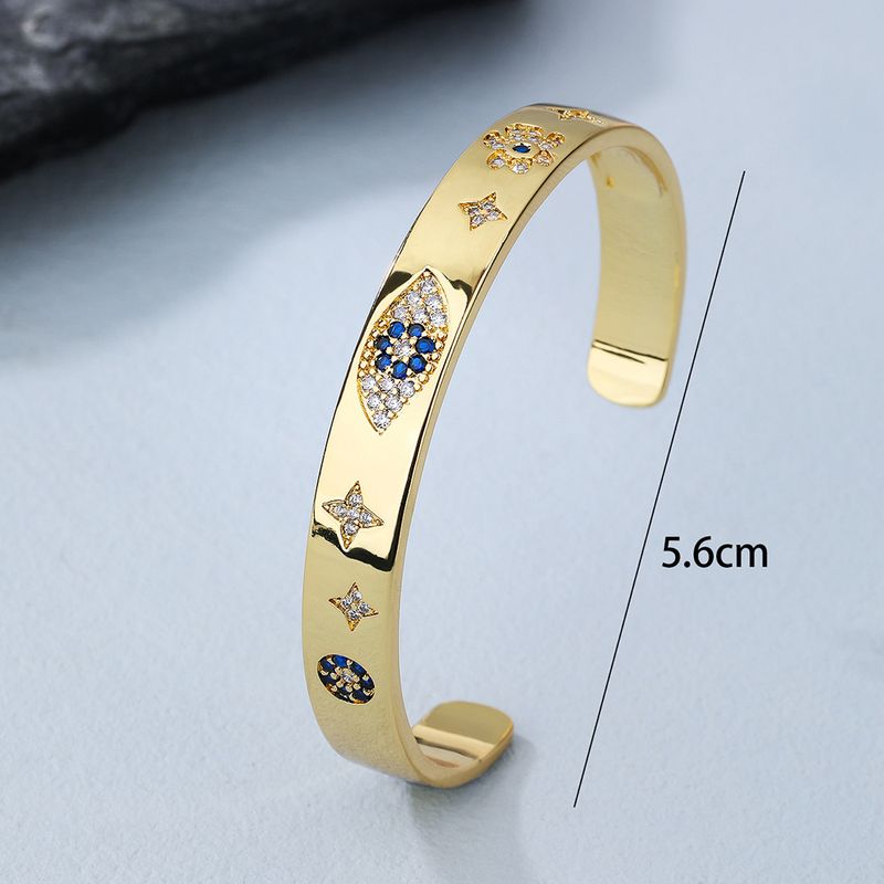 New High Grade Luxury Zircon Crystal Alloy Bracelet Bracelet Star Studded Devil Eye Ladies Bracelet_voghion.com
