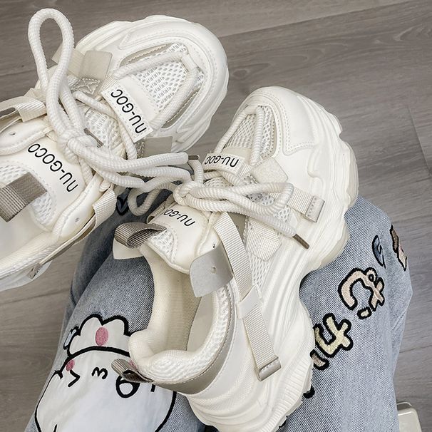 Παπούτσια μπαμπά για γυναίκες 2024, νέα, χοντρή σόλα με ενίσχυση ύψους, μικρά, ευέλικτα, casual αθλητικά παπούτσια, φοιτητικά, ελαφριά γυναικεία παπούτσια_voghion.com