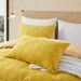 Modern Geometric Jacquard Duvet Cover Set - Soft Brushed Polyester, Yellow Diamond Pattern, Fits Twin/Full/Queen/King_voghion.com