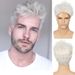 Hair Extensions Wigs Men's White Wigs High Temperature Silk Chemical Fiber Short Head Cover Fashion Wigs_voghion.com