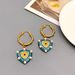 Fashionable oil dripping enamel heart-shaped earrings, long, high-end, niche, pearl inlaid, antique earrings for women_voghion.com
