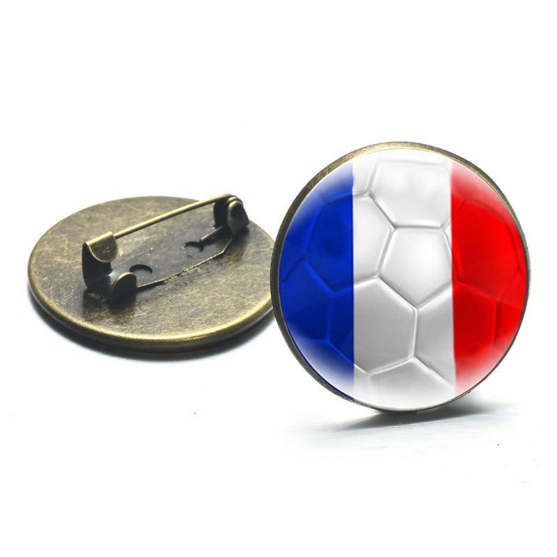 National Flag Football Team Pins Drip Glue Commemorative Metal Emblem Fans Souvenir_voghion.com