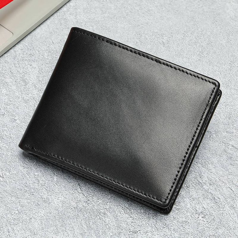 Geldbörse Herren-Kurzschluss-Oberschicht-Rindsleder-Herrenleder-handgemachte authentische Geldscheinklammer-Herren-Münzbrieftasche_voghion.com