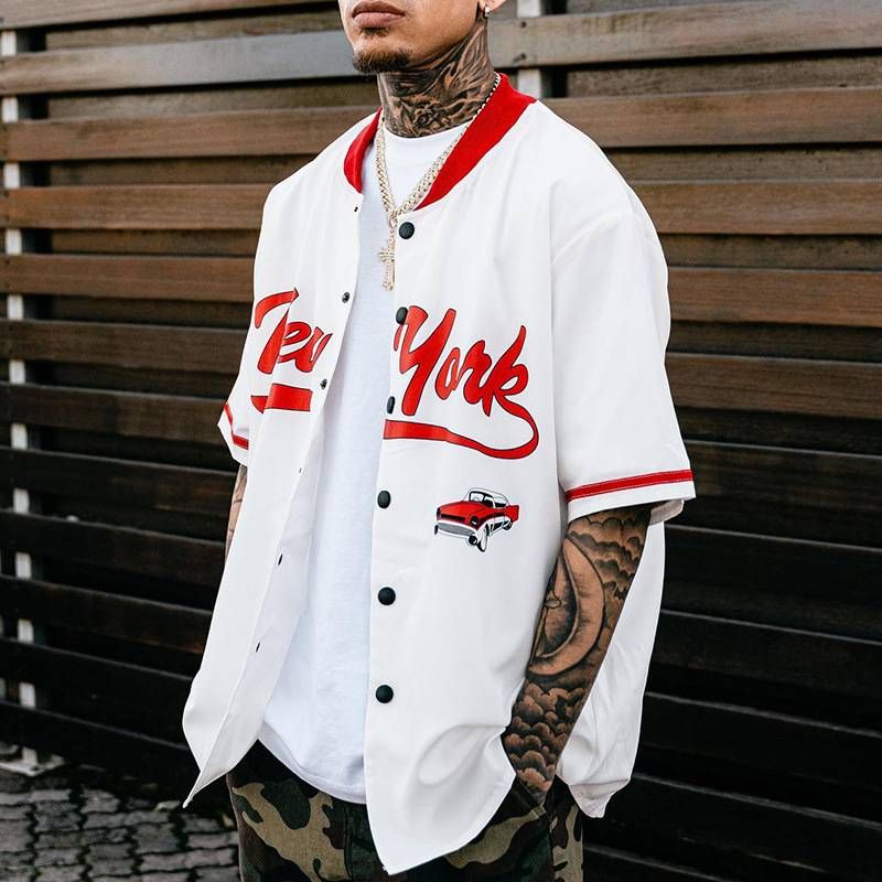 Men's Clothing 2025 New Size Loose Large Size Printed Letters Breathable Fabric Men's Casual Shirt_voghion.com
