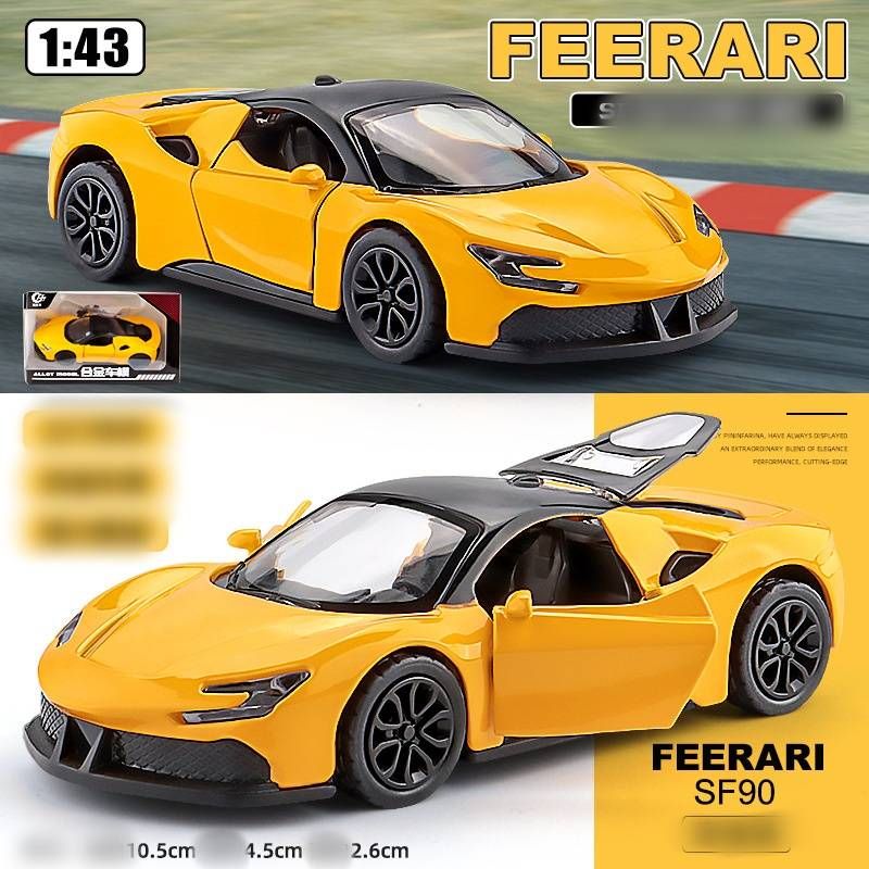 Simulation Lambo Bull Alloy Car Model Sports Car Model Car Three-Door Boy Pull Back Toy - Multiple Color Options_voghion.com