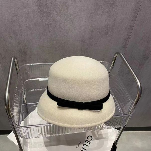 Women's Wool 2025 Fall/Winter New Multifunctional Minimalist Bow Bucket Hat_voghion.com