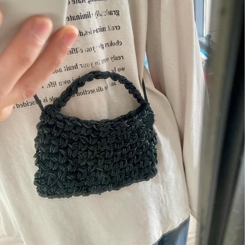 Sac fourre-tout multifonctionnel tendance et tendance, tissé à la main, mini sac pour femme_voghion.com