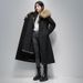 Women’s Winter Parka With Detachable Rabbit Fur Lining & Raccoon Fur Trim – Extra-Long Coat (105cm/120cm) For Extreme Cold, Elegant & Warm_voghion.com