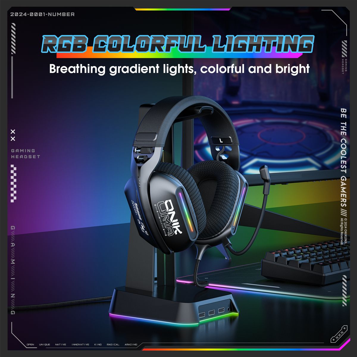 ONIKUMA X12 Gaming-Headset für PS4, PS5 und PC (Over-Ear mit Surround-Sound, kabelgebunden, 3,5-mm-Klinkenstecker) – geeignet für Laptop und Mobilgeräte_voghion.com