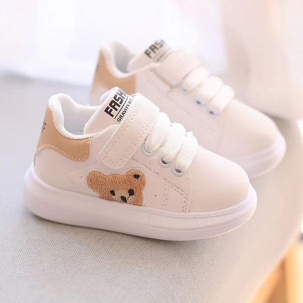 Zapatillas de deporte ligeras y transpirables con diseño de oso bordado de moda para niños, de caña baja, antideslizantes, para caminar y correr, otoño_voghion.com