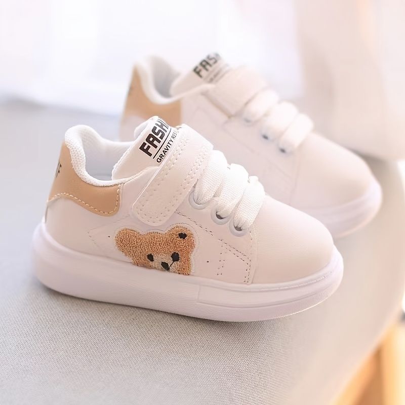 Trendy Embroidered Cartoon Bear Low Top Boys, Breathable Lightweight Anti Slip Sneakers For Walking Running, Fall_voghion.com