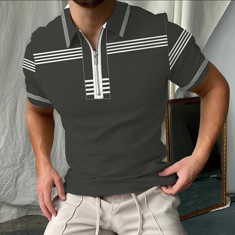 Fashionable men's Polo shirt 3d Polo shirt mesh breathable lapel casual top casual new men's clothing_voghion.com