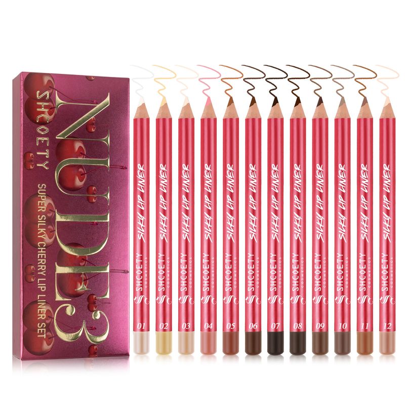 Crayon à lèvres mat 12 couleurs, coffret de crayons à lèvres, couleur nude, longue tenue, ne se décolore pas, troisième génération_voghion.com