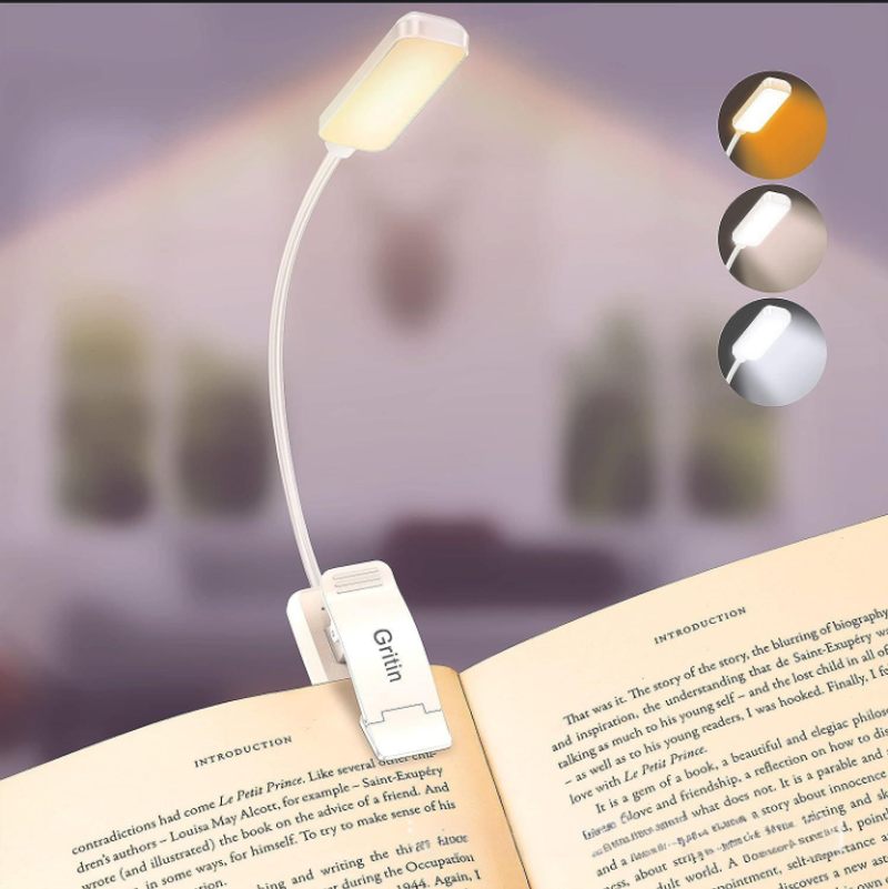 Lámpara de lectura con clip recargable de 9 LED Hit Gritin para muebles del hogar_voghion.com