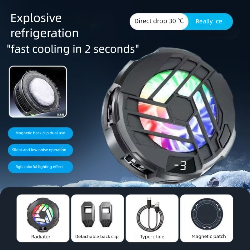 Refroidisseur de téléphone portable Semi-conducteur Réfrigération IOS Android Glace Absorption magnétique Jeu E-sports Refroidissement Artefact_voghion.com
