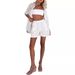 Women's Clothing Casual white lace cut-out short-sleeved cardigan shorts two-piece suit_voghion.com