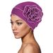 Cross Border New Solid Color Turban Hat, Hot Sale Big Flower All Match Base Hat Chemotherapy Hat, One Piece Drop Shipping_voghion.com